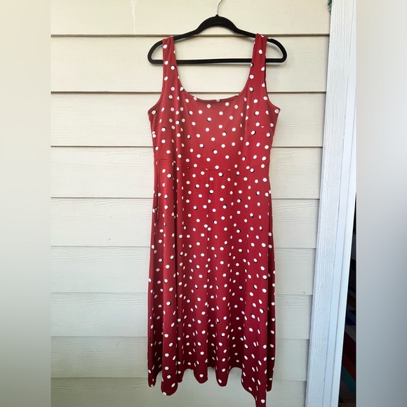 Size 0X Graphic polka dot print midi fit & flare dress by Addition-Elle - Picture 3 of 8